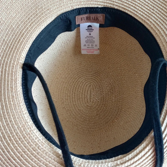 Furtalk Adjustable Sun Beach Hat Natural Linen Ribbon One Size - Picture 7 of 10